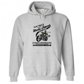 Flat Track Classic Moto Racer Classic Unisex Kids and Adults Pullover Hoodie For Bike Lovers									 									 									